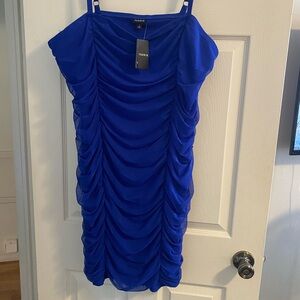 Mini mesh shirred bodycon dress